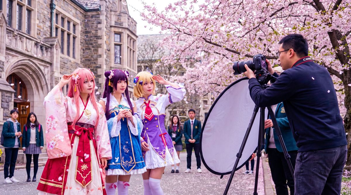 校花传媒-Cosplay传媒教程二次元影像演示